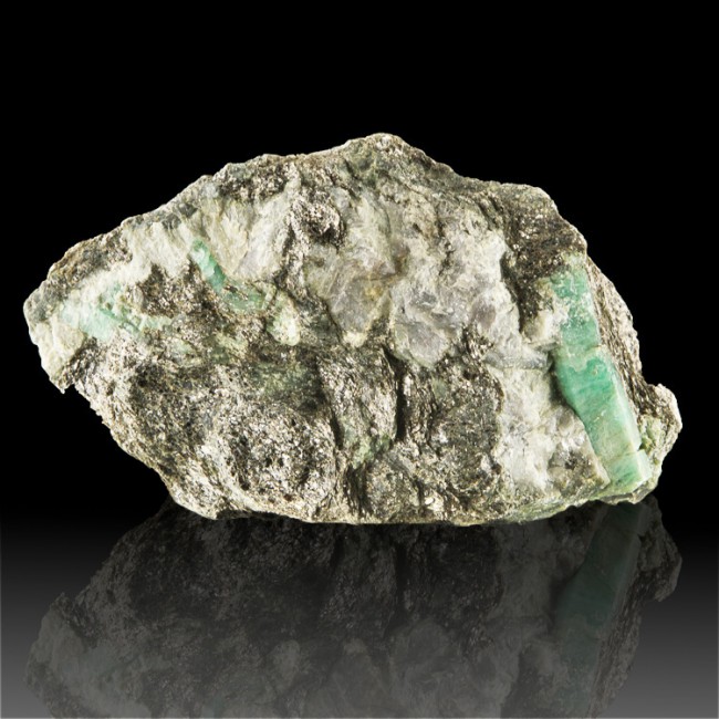 5.6" Sharp Opaque GREEN EMERALD CRYSTALS to 2" in Dark Matrix Brazil