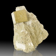 1.3" PYRITE CUBE on 3.2" MATRIX RazorSharp Flashy Crystal Navajun Spain for sale 1.3" PYRITE CUBE on 3.2" MATRIX RazorSharp Flashy Crystal Navajun Spain for sale