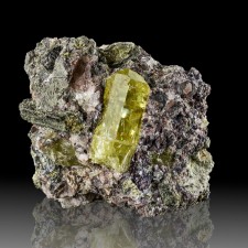 2" Gem Clear Lemon Yellow APATITE Terminated Crystal in Matrix Mexico for sale 2" Gem Clear Lemon Yellow APATITE Terminated Crystal in Matrix Mexico for sale