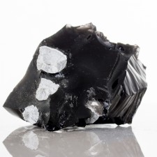 3.3" Jet Black Glassy OBSIDIAN +Fayalite+Cristobalite inVugs California for sale 3.3" Jet Black Glassy OBSIDIAN +Fayalite+Cristobalite inVugs California for sale