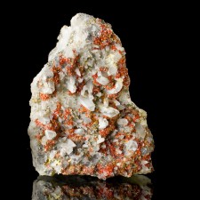 4.2" Brilliant Red REALGAR Sharp Crystals w-Quartz+Pyrite+Galena Peru for sale 4.2" Brilliant Red REALGAR Sharp Crystals w-Quartz+Pyrite+Galena Peru for sale