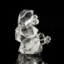 1.0" Gem Clear HERKIMER DIAMOND Quartz Cluster 10 Twinned Crystals NY for sale 1.0" Gem Clear HERKIMER DIAMOND Quartz Cluster 10 Twinned Crystals NY for sale