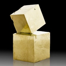 3 Cubic Crystals of Mirror Bright Brassy Golden PYRITE in Cluster Spain for sale 3 Cubic Crystals of Mirror Bright Brassy Golden PYRITE in Cluster Spain for sale