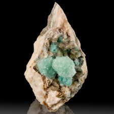 2.5" Rare Turquoise DEVILLINE Crystals with SELENITE Overcoat Morocco for sale 2.5" Rare Turquoise DEVILLINE Crystals with SELENITE Overcoat Morocco for sale