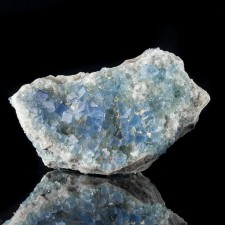 3.8" Blanchard Mine BLUE FLUORITE Sharp Shiny Cubic Crystals on Quartz for sale 3.8" Blanchard Mine BLUE FLUORITE Sharp Shiny Cubic Crystals on Quartz for sale