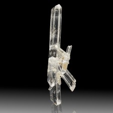 4" Terminated TIBETAN QUARTZ Gem Clear Crystals with Carbon Inclusions for sale 4" Terminated TIBETAN QUARTZ Gem Clear Crystals with Carbon Inclusions for sale