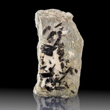 2.7" Dozens of SharpBlack NEPTUNITE Crystals in Natrolite San Benito CA for sale 2.7" Dozens of SharpBlack NEPTUNITE Crystals in Natrolite San Benito CA for sale