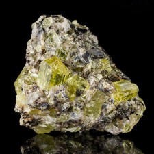 2.1" Lemon Yellow Terminated APATITE CRYSTALS to .8" on Matrix Durango Mexico 2.1" Lemon Yellow Terminated APATITE CRYSTALS to .8" on Matrix Durango Mexico