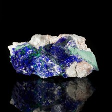 3" Flashing Intense Navy Blue AZURITE CRYSTALS w-Green Malachite Mexico for sale 3" Flashing Intense Navy Blue AZURITE CRYSTALS w-Green Malachite Mexico for sale
