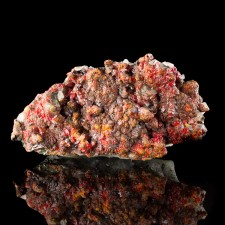 5.2" Deep Red Lustrous REALGAR Large Terminated Crystals on Matrix Peru for sale 5.2" Deep Red Lustrous REALGAR Large Terminated Crystals on Matrix Peru for sale