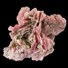 2.3" Rich Rosy Pink RHODONITE Sharp Lustrous Crystals with Pyrite Peru for sale 2.3" Rich Rosy Pink RHODONITE Sharp Lustrous Crystals with Pyrite Peru for sale