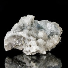 4.2" Gem Clear Glassy Lite Blue FLUORITE Crystals on Druzy Quartz Spain for sale 4.2" Gem Clear Glassy Lite Blue FLUORITE Crystals on Druzy Quartz Spain for sale