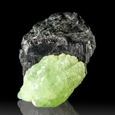 .7" Shiny Sharp Black BABINGTONITE Crystal on PREHNITE MA State Mineral for sale .7" Shiny Sharp Black BABINGTONITE Crystal on PREHNITE MA State Mineral for sale