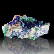 4.2" Flashy Blue AZURITE Crystals w-Silky Green MALACHITE Milpillas MEX for sale 4.2" Flashy Blue AZURITE Crystals w-Silky Green MALACHITE Milpillas MEX for sale