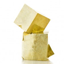 2.4" Brassy Gold MirrorBright Cubic PYRITE 3 Crystal Group to1.7" Spain for sale 2.4" Brassy Gold MirrorBright Cubic PYRITE 3 Crystal Group to1.7" Spain for sale