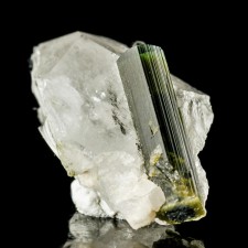 1.4" 2Tone Green ELBAITE TOURMALINE Terminated Crystal in Clear Quartz Pakistan 1.4" 2Tone Green ELBAITE TOURMALINE Terminated Crystal in Clear Quartz Pakistan
